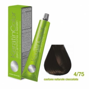 Bbcos - Vopsea de Par Keratin Color (4/75 - Castano Naturale Cioccolato)