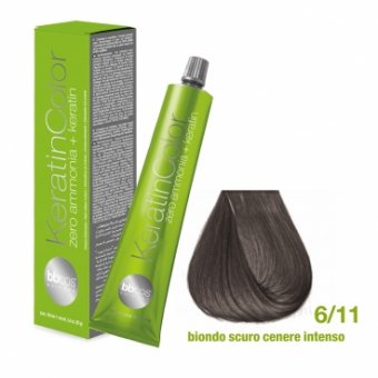 Bbcos - Vopsea de Par Keratin Color (6/11- Biondo Scuro Cenere Intenso)