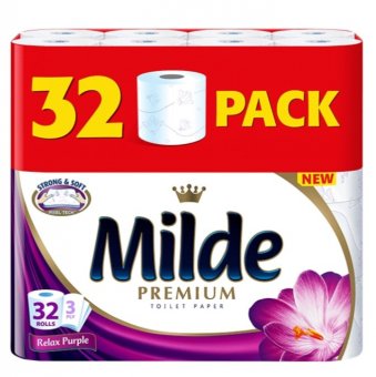 MILDE Hartie Igienica 32ROLE 3straturi Relax Purple