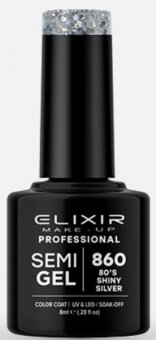 Oja Semipermanenta Elixir-80'S Shiny Silver 8ml