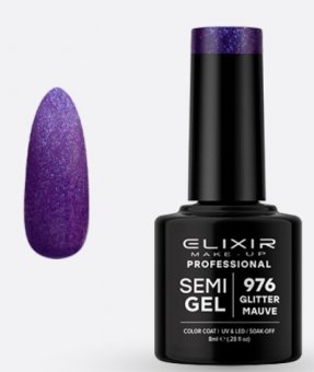 Oja semipermanenta Elixir 976 Glitter Mauve 8ml