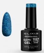 Oja semipermanenta Elixir 1027 Glitter Azure 8ml