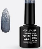 Oja semipermanenta Elixir 998 Silver Charm Glitter 8ml